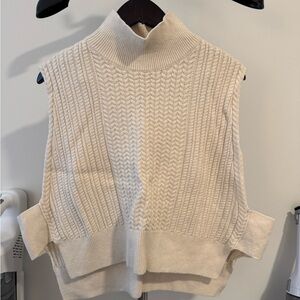 Cream Cable Knit Sleeveless Sweater
